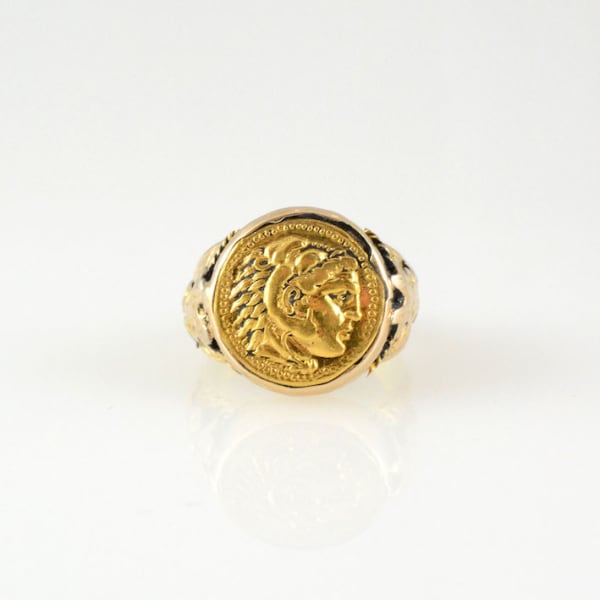 Gold Ring Featuring a Gold Coin of Alexander the Great