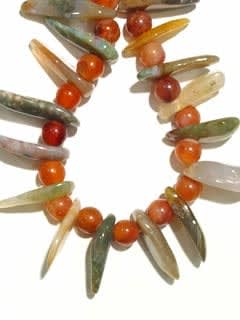 Carnelian Bead, Agate Bead, and Jasper Bead Necklace