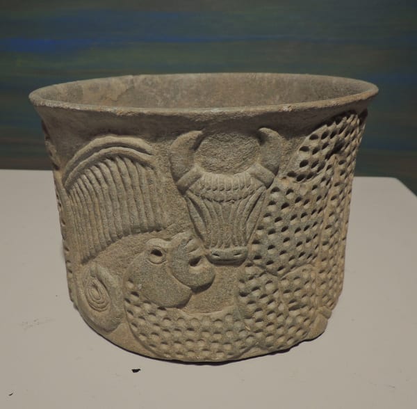 Intercultural chlorite cylindrical bowl