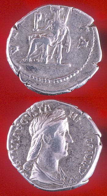 Silver Denarius of Empress Sabina
