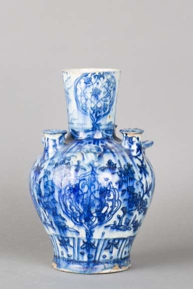 Glazed earthenware tulip-vase