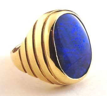 Gold Ring Featuriong an Australian Boulder Opal