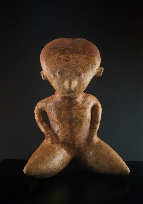 Chinesco Style (Type C) Nayarit Terracotta Sculpture of a Kneeling Figure