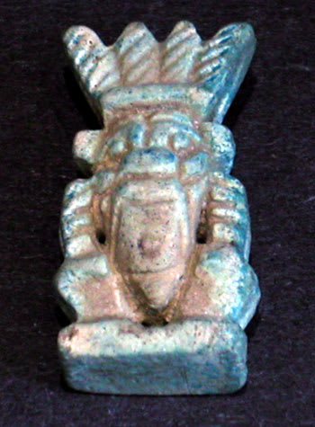 Egyptian Faience Amulet Depicting The God Bes