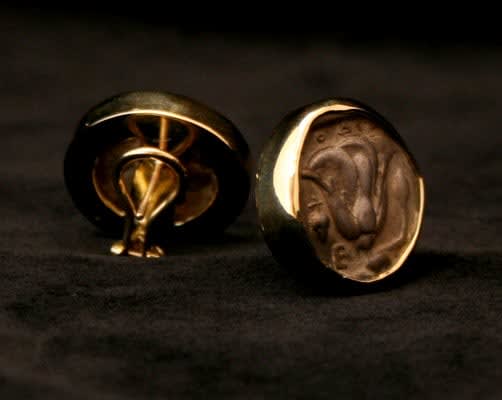 Earrings Featuring a Pair of Silver Staters of Rhodes
