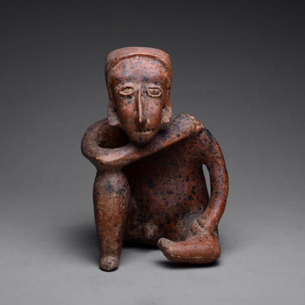 Ameca-Ezatlán Style Jalisco Terracotta Sculpture of a Seated Man