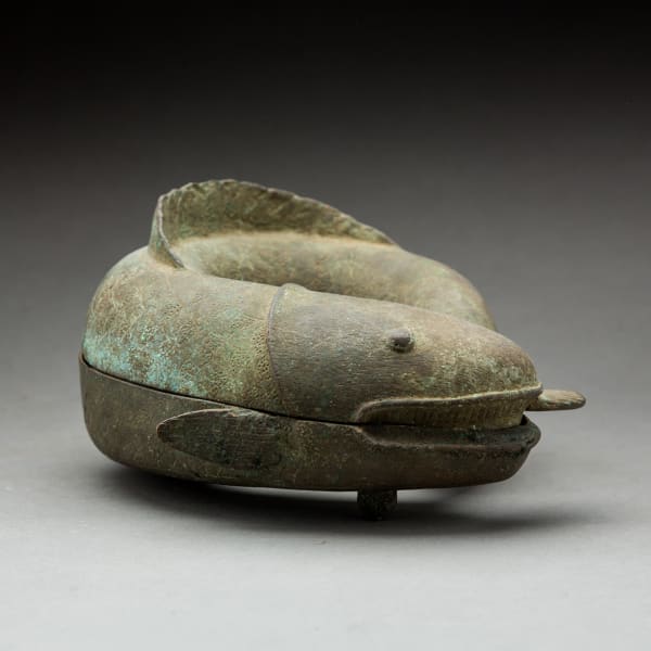 Benin Bronze Box in the Form of a Fish