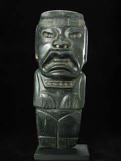 Olmec Jade Celt Depicting a Were-Jaguar