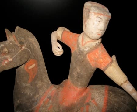 Han Polychrome Horse and Polo Player