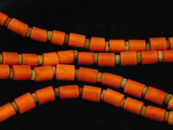 Necklace Composed Of Egyptian Faience Beads Strung With Genuine Antique Coral Beads