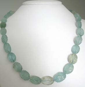 Aquamarine Bead Necklace