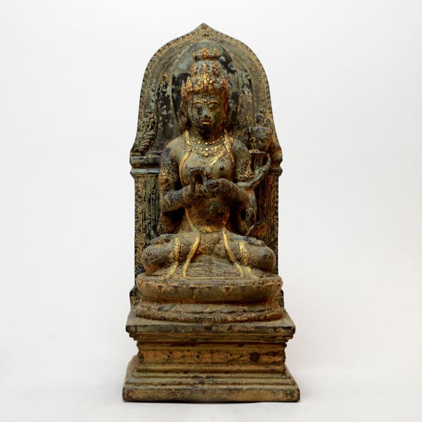 Balinese Bronze Buddha with Gold Accents