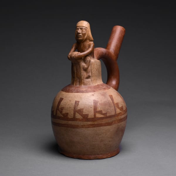 Moche Stirrup Vessel Depicting an Erotic Scene