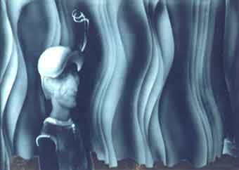 Endre Szasz - Villon Figure With Vertical Waves