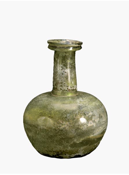 Roman Light Green Glass Flask