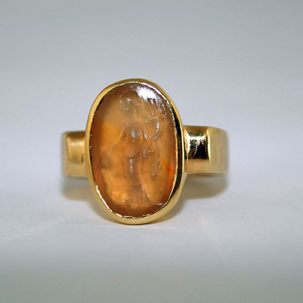 Roman Intaglio depicting the Goddess Fortuna