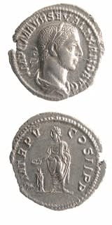 Silver Denarius of Emperor Severus Alexander