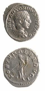 Silver Denarius of Emperor Elagabalus