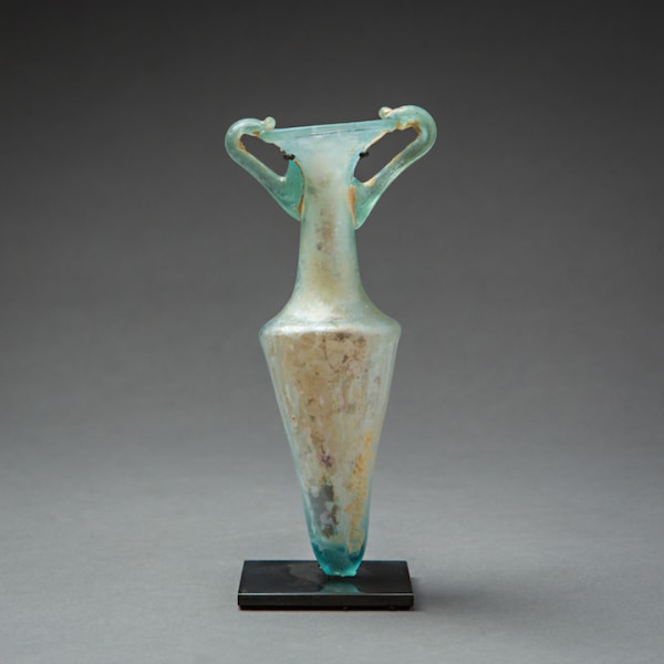Roman Pale Blue Glass Amphora