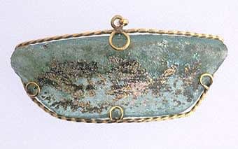Roman Glass Fragment Set in Pendant