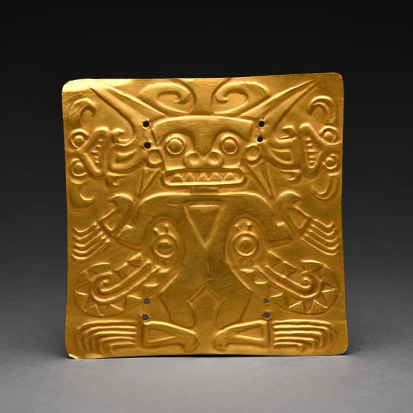 Gold Pectoral Plaque of a Shaman Wearing a Saurian Costume