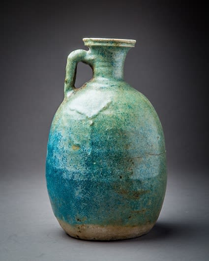 Parthian Turquoise-Glazed Terracotta Vessel