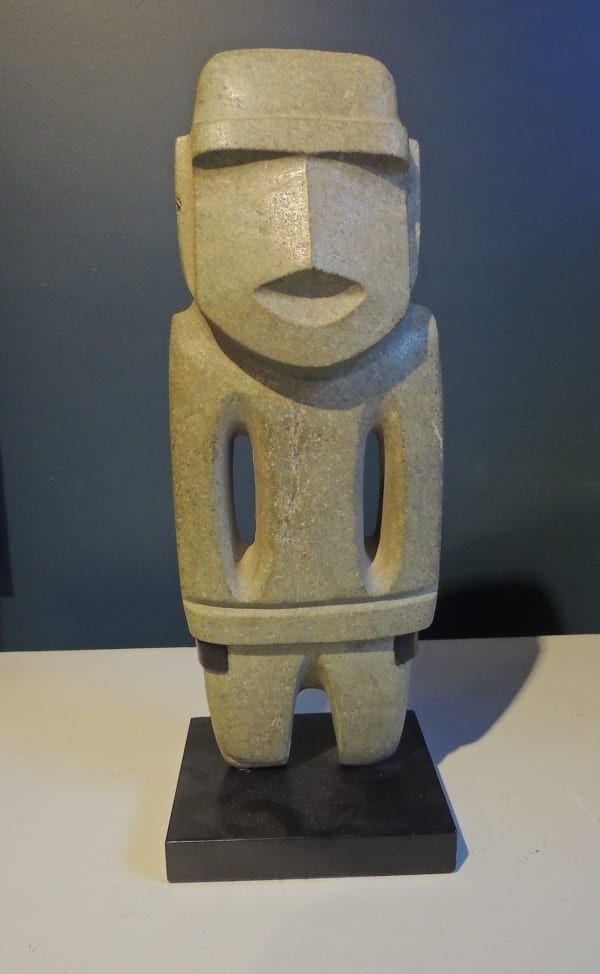 Grey-green Carved Serpentine Schist Standing Mezcala Anthropomorphic Figure
