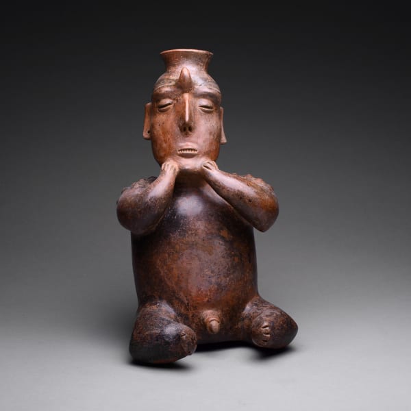 Colima Vessel in the Form of a Seated Male Figure