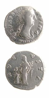 Silver Denarius of Empress Faustina Senior Issued Posthumously
