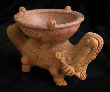 Offering Bowl Resting on a Double-Headed Crocodile