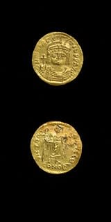 Byzantine Gold Solidus of Emperor Maurice Tiberius