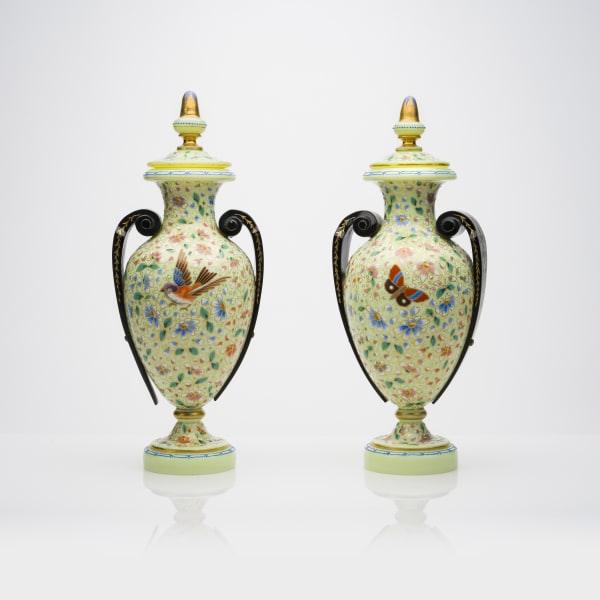 Pair Of Moser Glass Vases