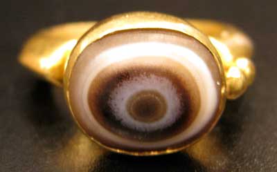 Eye-Agate Set in a Gold Ring