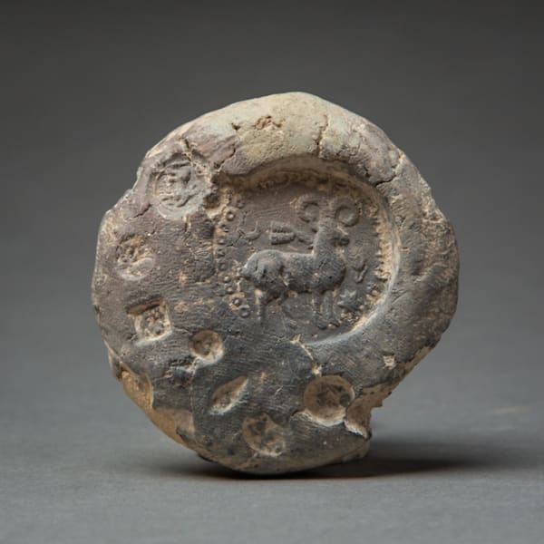 Sassanian Bulla With Beribboned Ram