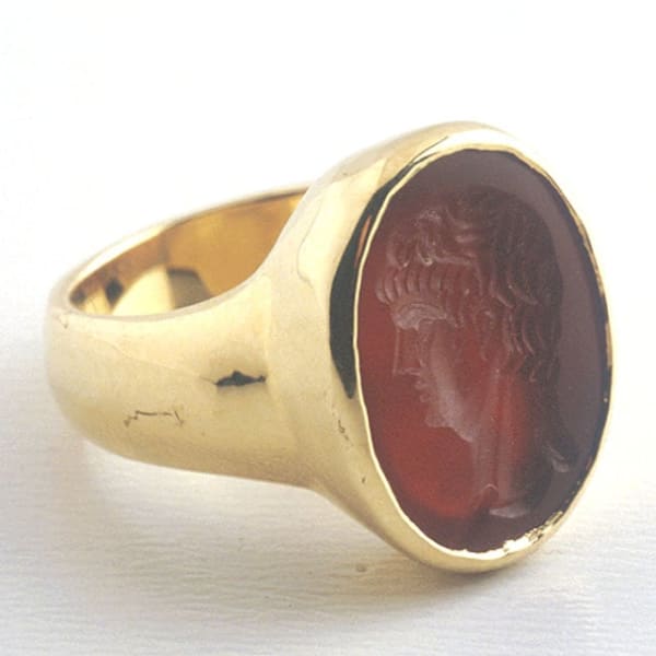 Roman Carnelian Intaglio depicting a Roman Emperor