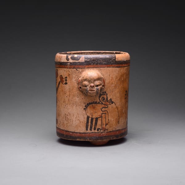 Mayan Painted Cylindrical Vessel