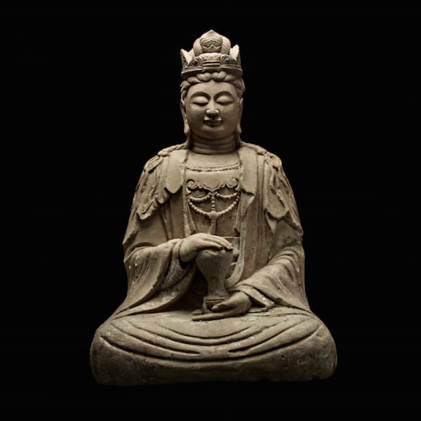 Ming Dynasty Seated Sculpture of Maitreya