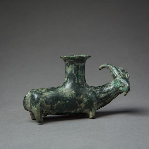 Bactrian Bronze Goat Vessel