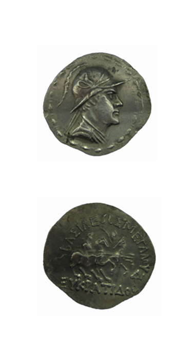 Bactrian Silver Tetradrachm of King Eukratides I
