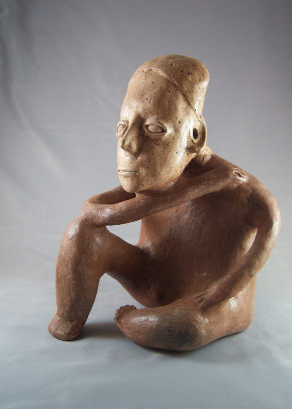 Ameca-Ezatlán Style Jalisco Seated Male Figure