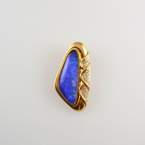 Australian Opal Pendant-Enhancer with 28 Genuine Diamonds