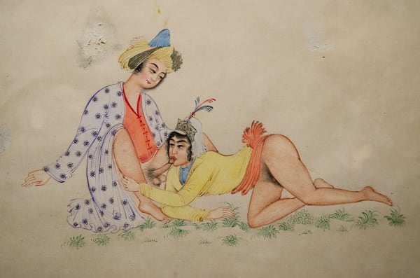 157 - Late Mughal Empire Erotic Manuscript / Painting Inspired by the Kama Sutra