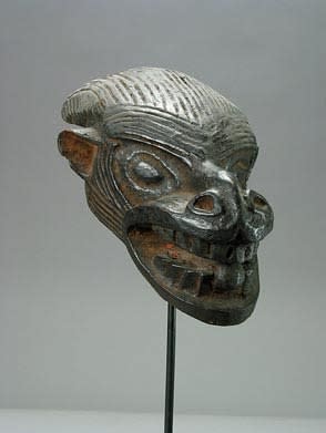 Bamun Wooden Sculpture of an Animal's Head