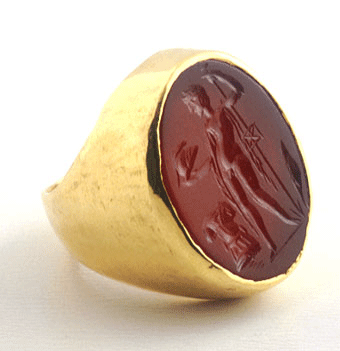 Carnelian intaglio depicting the Roman God Mars