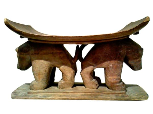 Asante Zoomorphic Stool with a Pair of Hyenas