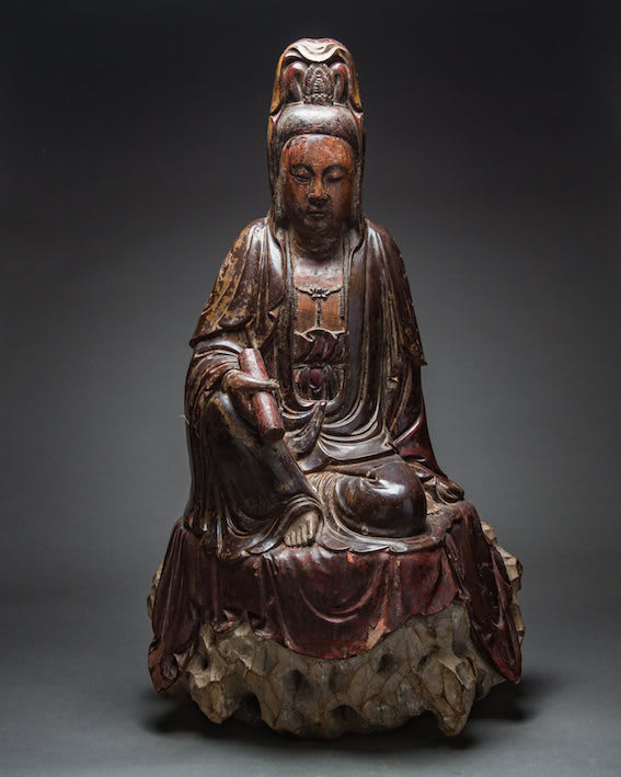 Ming Lacquered Wood Guanyin