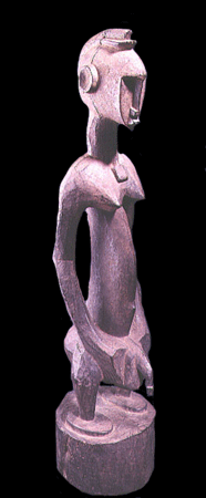 Senufo Wooden Pombibele Sculpture of a Hermaphrodite