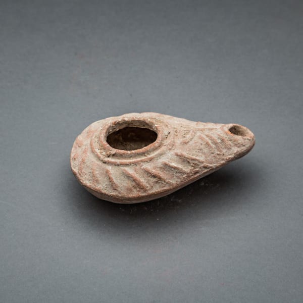 Byzantine Oil Lamp With a Menorah Motif