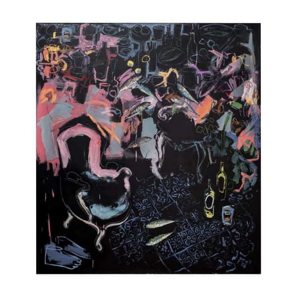 Gopal Dagnogo Life in Dark 2, 2021 Mixed technique on canvas 180 x 200 cm 70 7/8 x 78 3/4 in
