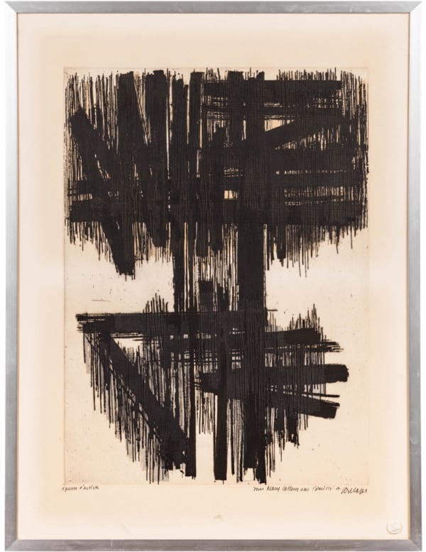 Pierre Soulages Eau forte VI, 1957 Eau-forte sur papier BFK Rives 75 x 56 cm 29 1/2 x 22 in